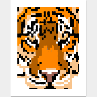 pixel tiger Posters and Art